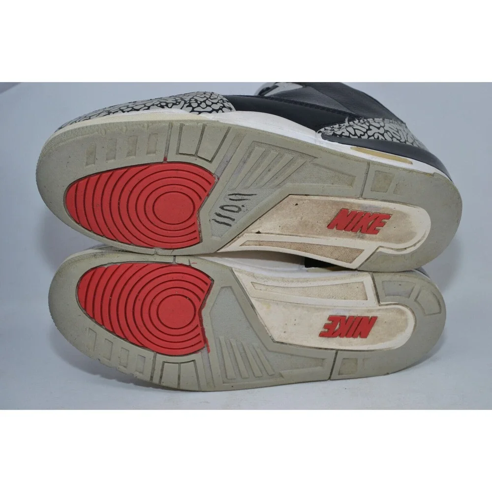 Nike Air Jordan 3 Men's 9.5 Black Cement 318376-016 OG Red Lining 2016 Shoes NIB